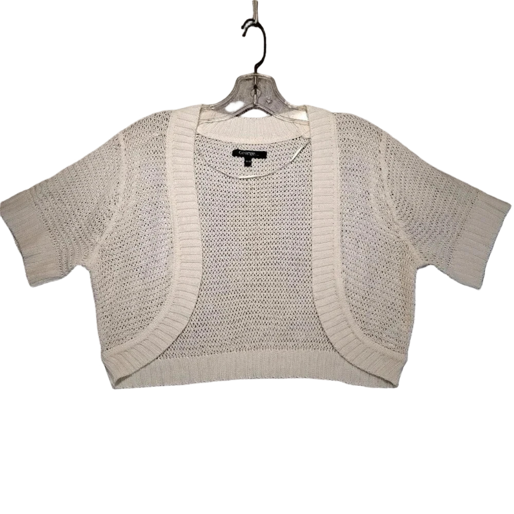 George Women's White Knitted Short  Sleeve Bolero NWOT Size Medium